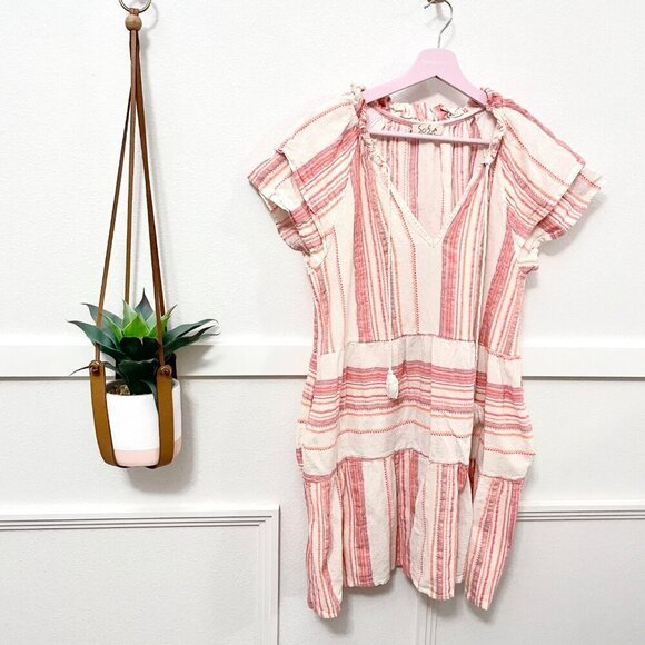 Sofia Made in Italy Hansel Cotton Embroidered Bristol Orange Dress One Size Fits - Picture 1 of 6